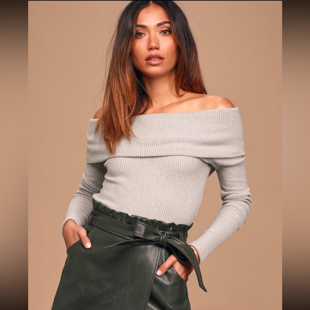 Free People Snowbunny Long-Sleeve Top Grey M